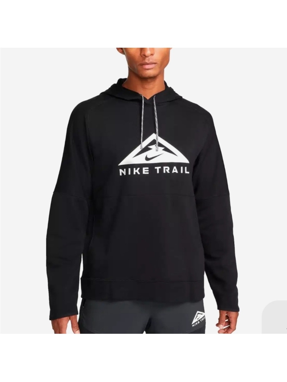 Nike Trail Men's Black Hoodie with White Logo Graphic